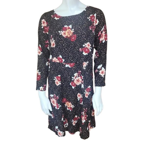 Torrid Floral & Leopard Print Challis Shift Dress with Keyhole Back (00) - Picture 4 of 7